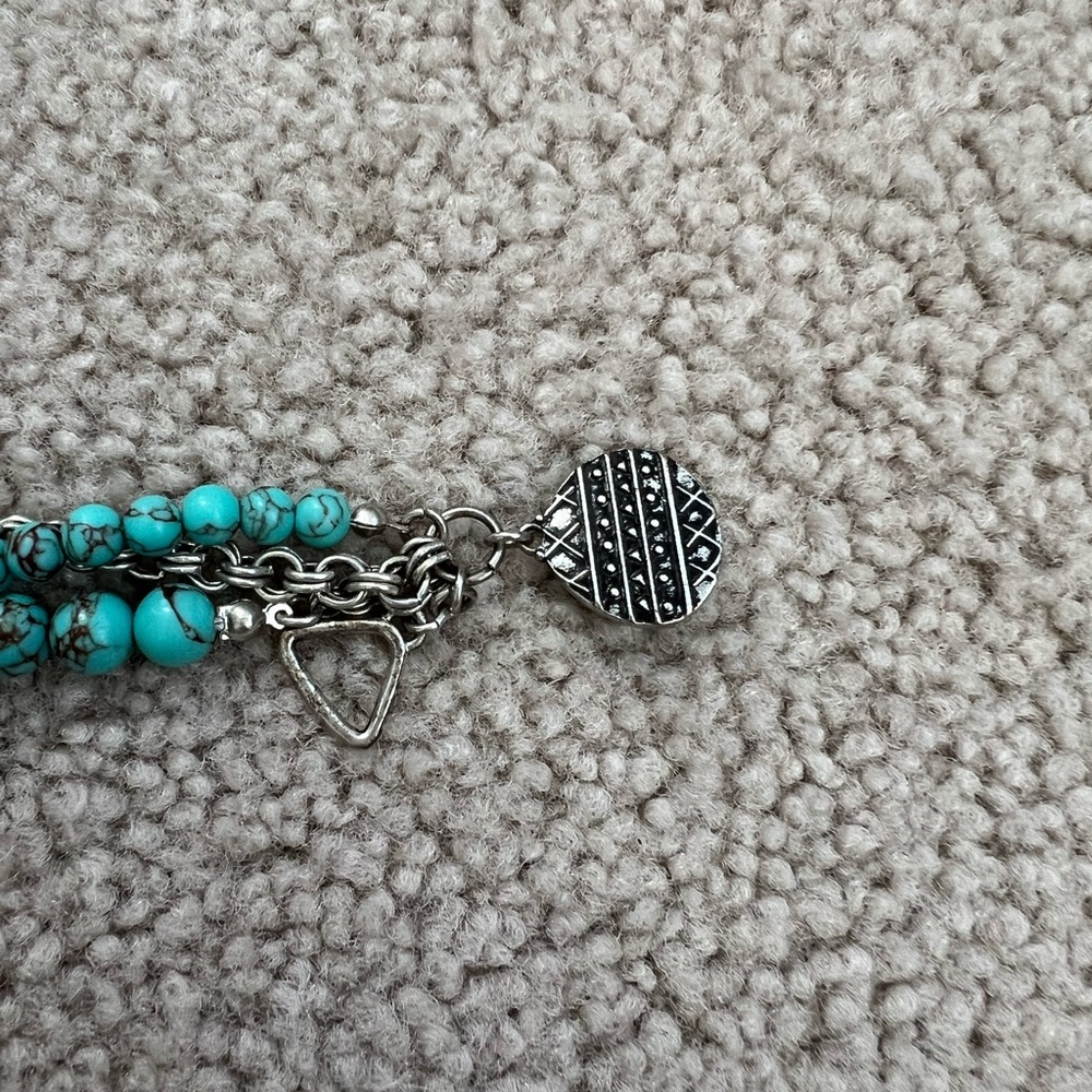 Lucky Brand Faux Turquoise and Silver Bracelet - Picture 4 of 7